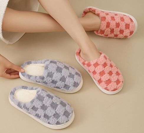 Slippers for Women Men Plush Warm Indoor Bedroom House Slippers in Saudi Arabia
