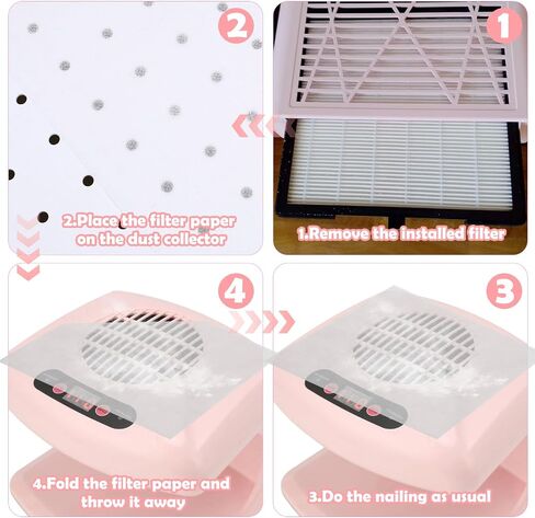100 Sheets Nail Dust Collector Sheets,Disposable Nail Dust Filters,Dust Collector Filter for Most of Nails Dusts Collector Machine Spa Salon Tech Nails Supplies Accessories(White) in Saudi Arabia