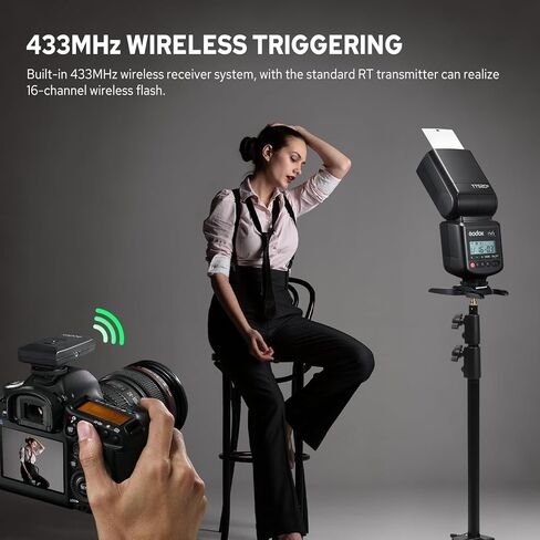 فلاش كاميرا Godox TT520III Speedlite مع جهاز إرسال لاسلكي RT-16، 400 ومضة طاقة كاملة، إعادة تدوير 1.8 ثانية، GN33 متوافق مع Canon Sony Nikon Fuji Olympus Panasonic in Saudi Arabia