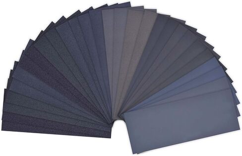 24PCS Sand Paper 12 Grits Assorted Pack Sanding Sheet for Wood, Furniture Polish, Metal Polish, 9 x 3.6 Inch Wet Dry Sandpaper in Saudi Arabia