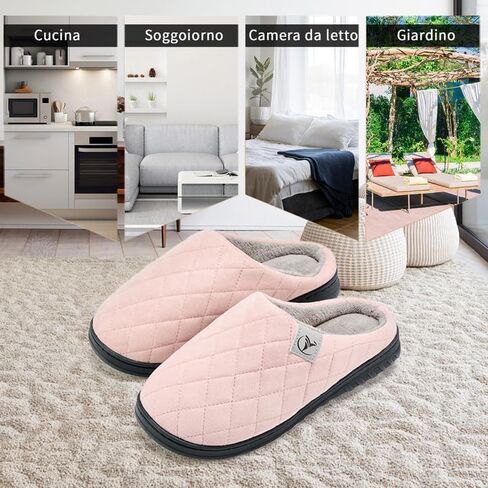 Mens Memory Foam Slippers Knitted Lining Non-Slip Indoor Outdoor Slippers in Saudi Arabia