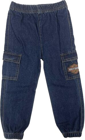بنطال جينز Harley-Davidson Baby Boys' Bar & Shield Denim Cargo Jogger، أزرق in Saudi Arabia