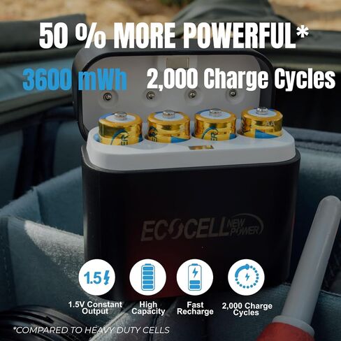 4 بطاريات ليثيوم قابلة لإعادة الشحن بقدرة 3600 مللي واط في الساعة مع شاحن USB C ذكي للسفر لكاميرات مراقبة إنتاج الأفلام الفوتوغرافية (8 * AA 3600 مللي واط في الساعة مع شاحن 4 فتحات) in Saudi Arabia