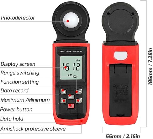 TA8121/TA8123 Light Meter Photography Digital Luxmeter Integrated Lighting Meter Lux/Fc Photometer Environmental Tester (Color : TA632B) in Saudi Arabia