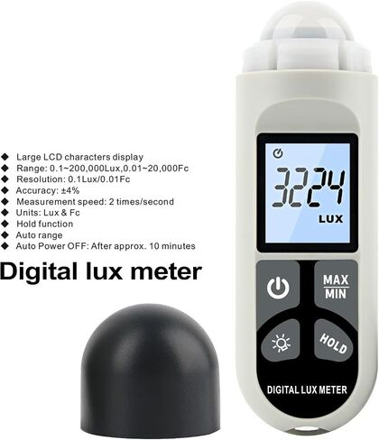 Luxmeter 0.1~200,000lux, Pocket Luxometer, Illuminometer, Lux/Fc Photometer, Environmental Tester in Saudi Arabia