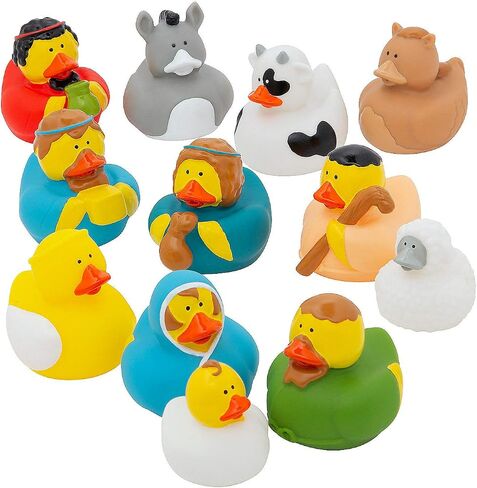 Nativity Rubber Duckies for Christmas - Set of 12 - Holiday Decor, Toys and Stocking Stuffers for Kids in Saudi Arabia