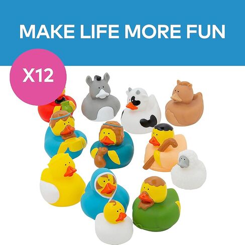 Nativity Rubber Duckies for Christmas - Set of 12 - Holiday Decor, Toys and Stocking Stuffers for Kids in Saudi Arabia