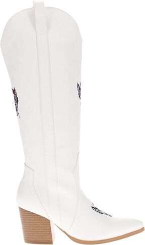 Vaccari Women's Blair Premium PU Leather NCAA Athletics Tall Top Cowboy Boots in Saudi Arabia