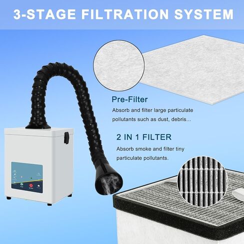 مجموعة مرشحات قابلة للاستبدال متوافقة مع مستخرج دخان اللحام FumeClear FC2001A، 5 قطع مرشحات مسبقة و2 قطعة 2 في 1 فلتر هيبا عالي الكفاءة بقشرة جوز الهند من الكربون المنشط الرئيسي in Saudi Arabia