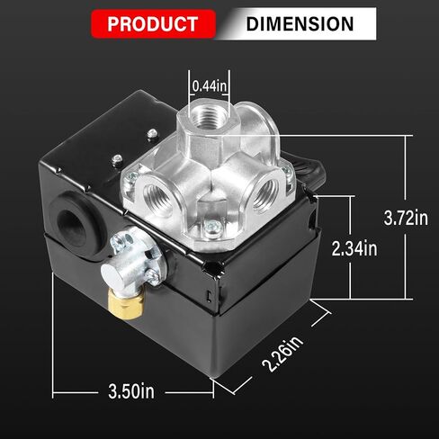 23474570 Pressure Switch Two Stage Compressor 135-175 PSI Fit for Ingersoll-Rand Air Compressor Pressure Switch 2340, 2475, 2545, 7100 W/Unloader and On/Off in Saudi Arabia