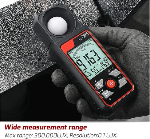 TA631A/B Didital Light Meter, Photography Light Meter, Illuminometer 300000LUX, Lux/FC Measurement, Photometer, Environmental Tester (Color : TA631B) in Saudi Arabia