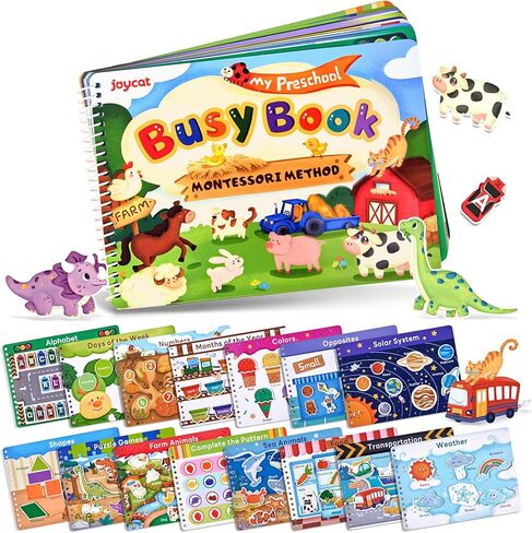 كتاب JoyCat لمرحلة ما قبل المدرسة للأطفال الصغار 3-5، أنشطة تعليمية ثنائية اللغة، ألعاب حسية تعليمية، مواد تعليمية للتوحد للبنين والبنات (الإصدار الإنجليزي، لا يتطلب تجميعًا) in Kuwait