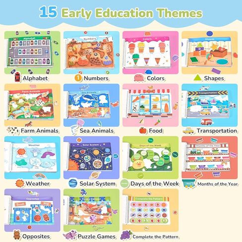 كتاب JoyCat لمرحلة ما قبل المدرسة للأطفال الصغار 3-5، أنشطة تعليمية ثنائية اللغة، ألعاب حسية تعليمية، مواد تعليمية للتوحد للبنين والبنات (الإصدار الإنجليزي، لا يتطلب تجميعًا) in Kuwait