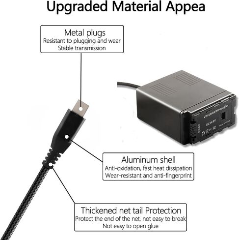 PD USB-C إلى VBG6 الدمية البطارية VW-VBG6 DC المقرنة لباناسونيك D310 AG-AC7 AG-AF100 HDC-HMC40 HMC70 HMC80 in Saudi Arabia