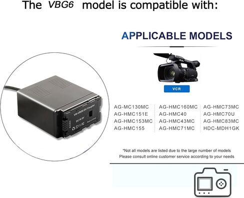 PD USB-C إلى VBG6 الدمية البطارية VW-VBG6 DC المقرنة لباناسونيك D310 AG-AC7 AG-AF100 HDC-HMC40 HMC70 HMC80 in Saudi Arabia