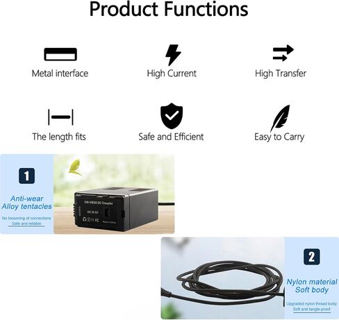 PD USB-C إلى VBG6 الدمية البطارية VW-VBG6 DC المقرنة لباناسونيك D310 AG-AC7 AG-AF100 HDC-HMC40 HMC70 HMC80 in Saudi Arabia