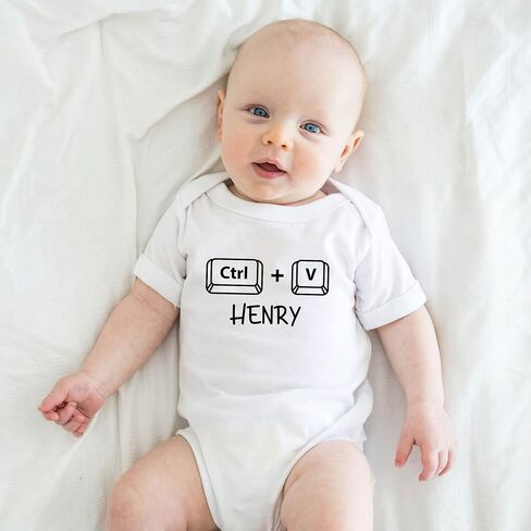 LASFOUR Personalized Our First Fathers Day Matching Shirts 2024, Custom Dad Shirt and Baby Onesie, Gift for New Dad and Baby in Saudi Arabia