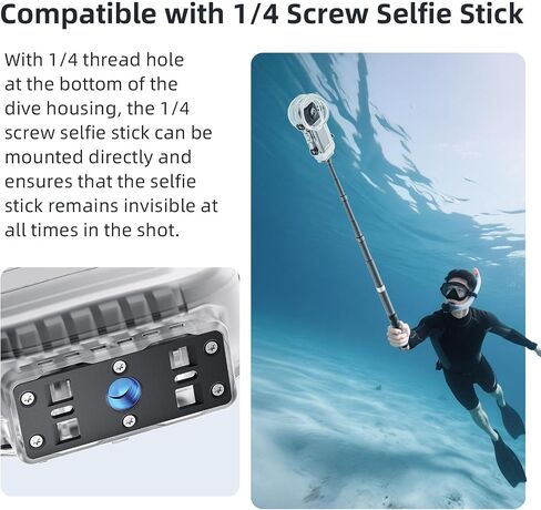 2. 60m Submersion-Resistant Housing for Action Cameras Featuring Fast Detach & Full No Blind Mark Underwater Case in Saudi Arabia