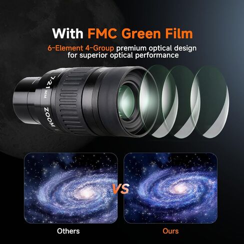SVBONY SV135 Zoom Eyepiece 40-57 Degree FOV with SV188P Dielectric Mirror Star Diagonal Bundle with SV106 Guide Scope 50mm with Helical Focuser Finder for Astronomical Telescope in Saudi Arabia