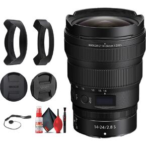 كاميرات Nikon NIKKOR Z مقاس 14-24 مم وبفتحة f/2.8 S مع عدسة تكبير احترافية Z Mount Cameras (20097) + حافظة الغطاء + مجموعة التنظيف (متجددة) in Kuwait