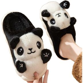 IPENNY لطيف الباندا القطيفة النعال للنساء، لينة مريحة غير زلة النعال المنزلية الدافئة غامض الكرتون النعال داخلي in Kuwait