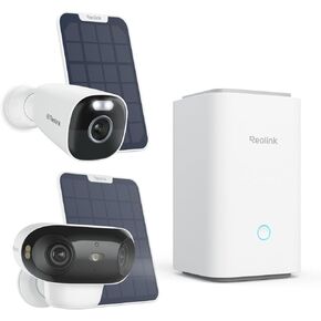REOLINK Argus 4 Pro وArgus Eco Ultra Home Hub Kit، كاميرا أمان شمسية 4K لاسلكية في الهواء الطلق، رؤية ليلية ملونة خارج المنزل، 2.4/5 جيجا هرتز واي فاي، بدون اشتراك in Kuwait