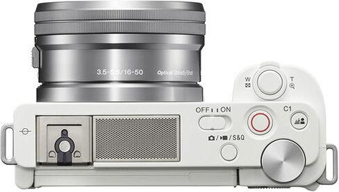 Sony ZV-E10 (White) Mirrorless Camera with 16-50mm Lens + 64GB Memory + Stabilizing Grip + Software Pack +More (Value Bundle) (Renewed) in Saudi Arabia