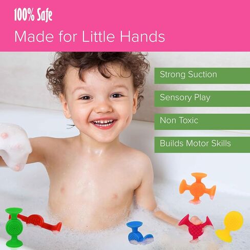 48 Pack Toddler Suction Cup Bath Toys for Kids Ages 1-3, Sensory Bath Toys for High Chair Car Window and Airplane Travel Essentials, Toddler Stocking Stuffers in Saudi Arabia