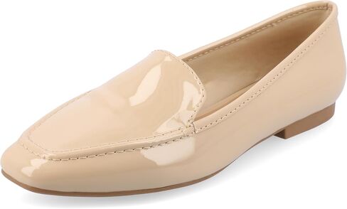 Journee Womens Suede Loafer Flat Square Toe Noticed Topline Padded Block Heel - Tullie Casual Dress Shoe in Saudi Arabia