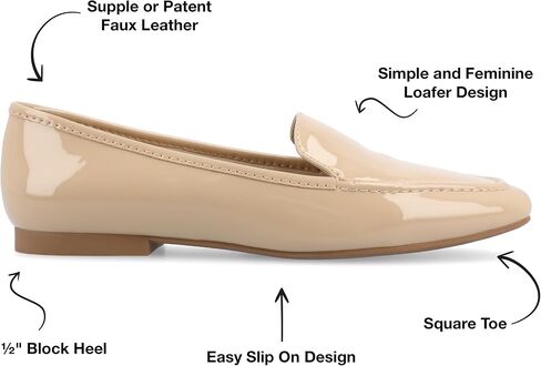 Journee Womens Suede Loafer Flat Square Toe Noticed Topline Padded Block Heel - Tullie Casual Dress Shoe in Saudi Arabia
