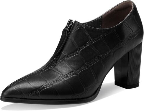 Patent Leather Ankle Boots for Women Chunky Block Pointed Toe Extra Wide Booties Botas Para Mujer High Heels Dress Warm Lined Classic Ladies Comfortable Dressy 3 Inch Boot in Saudi Arabia