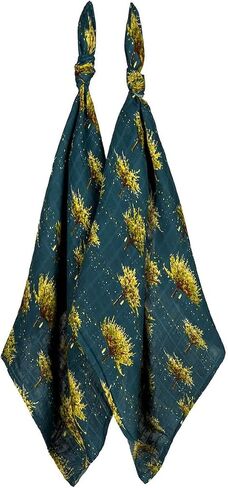 Milkbarn Baby Muslin Burp Cloths, 2-Pack Large Washcloths, Chicken | 100 GOTS-Certified Organic Cotton, Extra Large 23" x 23", Soft & Absorbent, Burping Cloths for Boys & Girls, Animal Print in Saudi Arabia