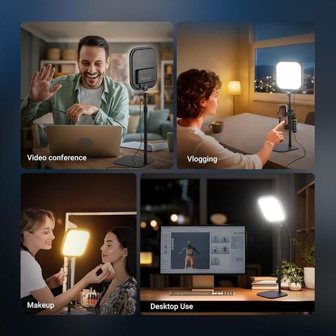 NEEWER Basics 10.8" Video Conference Lighting with Stand & Phone Holder, 15W Bi Color Edge Lit Full Screen Desk Light CRI95+ for Computer Laptop Webcam Zoom Calls Streaming Recording, L220 in Kuwait