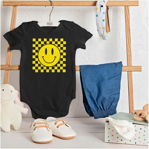 Brisco Brands Cool Checkerboard Happy Face Smile Baby رومبير للأولاد والبنات in Kuwait