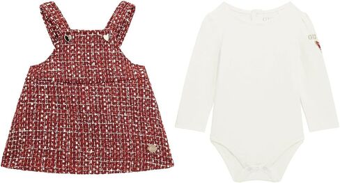 GUESS baby-girls Long Sleeve Body and Tweed Skirtall 2 Piece Set in Saudi Arabia