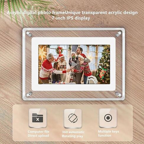 إطار صور رقمي مقاس 5 بوصات، إطار صور رقمي أكريليك، إطار فيديو أكريليك، بطارية مدمجة 1200 مللي أمبير في الساعة، ذاكرة 4 جيجابايت، مثالي لديكور المنزل والهدايا القلبية in Kuwait