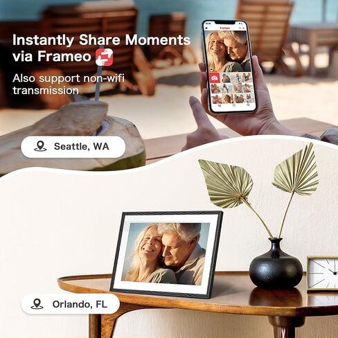 إطار صور رقمي من Frameo مكون من قطعتين، قطعة واحدة 10.1 بوصة 1280 * 800 إطار صور رقمي ذاكرة 32 جيجابايت، قطعة واحدة إطار صور 15.6 بوصة ذاكرة إلكترونية 32 جيجابايت، شاشة لمس 1920 * 1080، تدوير تلقائي، مشاركة صور الفيديو in Kuwait