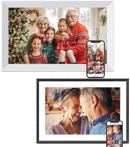 Frameo Digital Picture Frame 2 Pack, 1pc 10.1inch 1280 * 800 Digital Photo Frame 32GB Memory, 1pc 15.6 Inch Photo Frame Electronic 32GB Memory, 1920 * 1080 Touch Screen, Auto-Rotate, Share Photo Video in Saudi Arabia