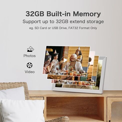 Frameo Digital Picture Frame 2 Pack, 1pc 10.1inch 1280 * 800 Digital Photo Frame 32GB Memory, 1pc 15.6 Inch Photo Frame Electronic 32GB Memory, 1920 * 1080 Touch Screen, Auto-Rotate, Share Photo Video in Saudi Arabia
