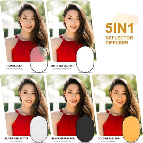 Collapsible Photography Reflector Panel One Photo Light Reflector for Outdoor and Studio Use with Enhanced Light Control and Nylon Fabric in Saudi Arabia