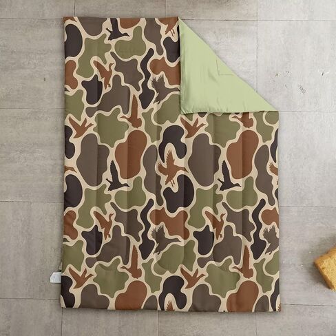 4 Pieces Toddler Duck Camo Bedding Set for Boys,Hunting Camouflage Toddler Comforter Set for Kids Bed in a Bag Includes Comforter, Flat Sheet, Fitted Sheet and Pillowcase in Saudi Arabia