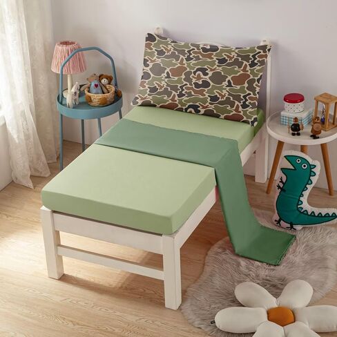 طقم سرير مموه للأطفال مكون من 4 قطع للأولاد، طقم لحاف للأطفال الصغار مموه للصيد في حقيبة تتضمن لحافًا وملاءة مسطحة وملاءة جاهزة وكيس وسادة in Kuwait