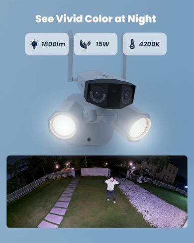 REOLINK 4K Floodlight Outdoor Security Camera with 256GB SD Card Bundle, Dual-Lens Camera, 180° FOV, Dual-Band Wi-Fi 6, Color Night Vision with 1800lm Floodlight, Smart AI Detection, IP67 Waterproof in Saudi Arabia