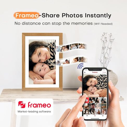 Frameo Digital Picture Frame 2 Pack, 1pc 10.1 inch Photo Frame Electronic 32GB Memory, 1280 * 800 Touch Screen, 1pc 10.1inch 1280 * 800 Digital Photo Frame 32GB Memory, Auto-Rotate, Share Photo Video in Saudi Arabia