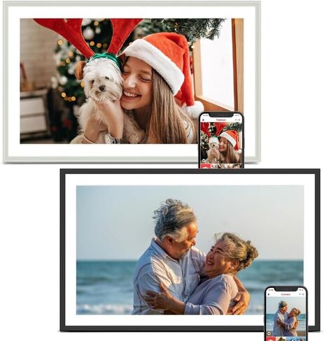 إطار صور رقمي من Frameo مكون من قطعتين، قطعة واحدة إطار صور 15.6 بوصة ذاكرة إلكترونية 32 جيجابايت، شاشة لمس 1920 * 1080، قطعة واحدة 15.6 بوصة 1920 * 1080 إطار صور رقمي ذاكرة 32 جيجابايت، تدوير تلقائي، مشاركة صور Vid in Saudi Arabia
