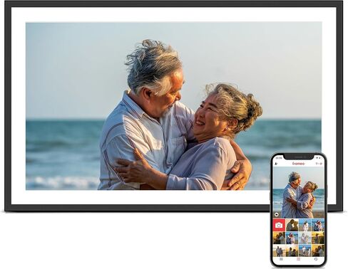 إطار صور رقمي من Frameo مكون من قطعتين، قطعة واحدة إطار صور 15.6 بوصة ذاكرة إلكترونية 32 جيجابايت، شاشة لمس 1920 * 1080، قطعة واحدة 15.6 بوصة 1920 * 1080 إطار صور رقمي ذاكرة 32 جيجابايت، تدوير تلقائي، مشاركة صور Vid in Saudi Arabia