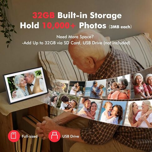 إطار صور رقمي من Frameo مكون من قطعتين، قطعة واحدة إطار صور 15.6 بوصة ذاكرة إلكترونية 32 جيجابايت، شاشة لمس 1920 * 1080، قطعة واحدة 15.6 بوصة 1920 * 1080 إطار صور رقمي ذاكرة 32 جيجابايت، تدوير تلقائي، مشاركة صور Vid in Saudi Arabia