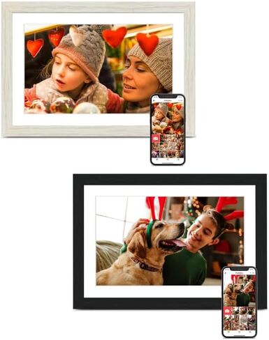 إطار صور رقمي من Frameo مكون من قطعتين، قطعة واحدة إطار صور 10.1 بوصة ذاكرة إلكترونية 32 جيجابايت، شاشة لمس 1280 * 800، قطعة واحدة 10.1 بوصة 1280 * 800 إطار صور رقمي ذاكرة 32 جيجابايت، تدوير تلقائي، مشاركة صور الفيديو in Saudi Arabia