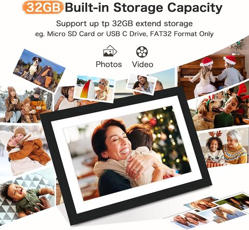 إطار صور رقمي من Frameo مكون من قطعتين، قطعة واحدة إطار صور 10.1 بوصة ذاكرة إلكترونية 32 جيجابايت، شاشة لمس 1280 * 800، قطعة واحدة 10.1 بوصة 1280 * 800 إطار صور رقمي ذاكرة 32 جيجابايت، تدوير تلقائي، مشاركة صور الفيديو in Saudi Arabia