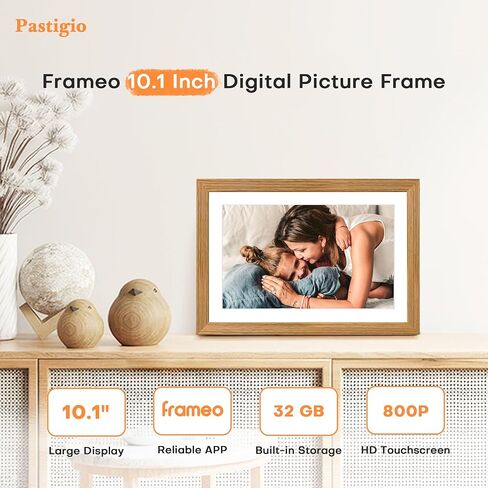 Frameo Digital Picture Frame 2 Pack, 1pc 10.1inch 1280 * 800 Digital Photo Frame 32GB Memory, 1pc 15.6 Inch Photo Frame Electronic 32GB Memory, 1920 * 1080 Touch Screen, Auto-Rotate, Share Photo Video in Saudi Arabia
